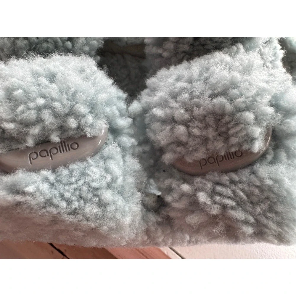 Papillio by Birkenstock - Arizona Big‎ Buckle Shearling - Teddy Faded Aqua Sz 9N